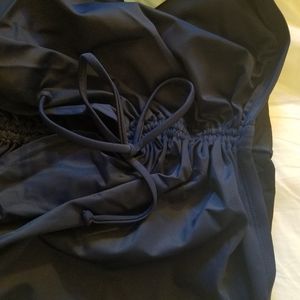 Women swim skirted bottom with side draw Navy 3X